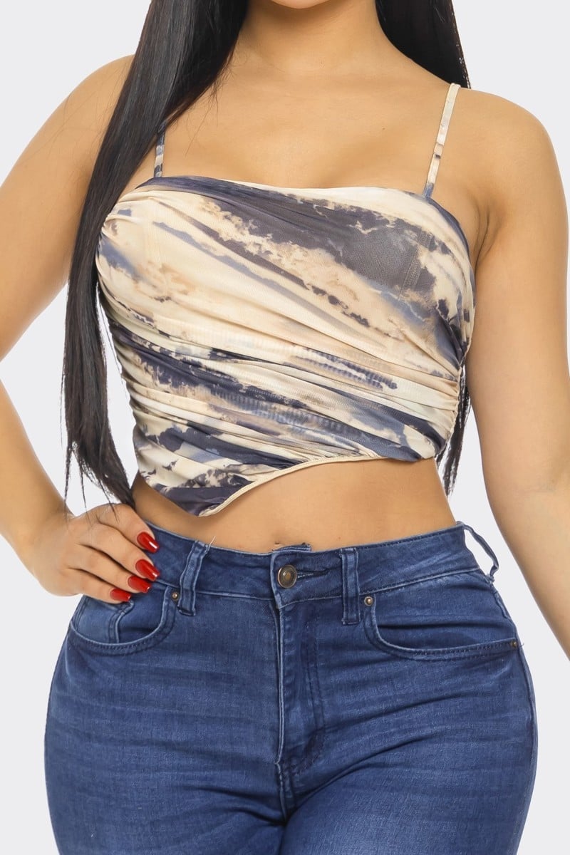 Mesh Print Top