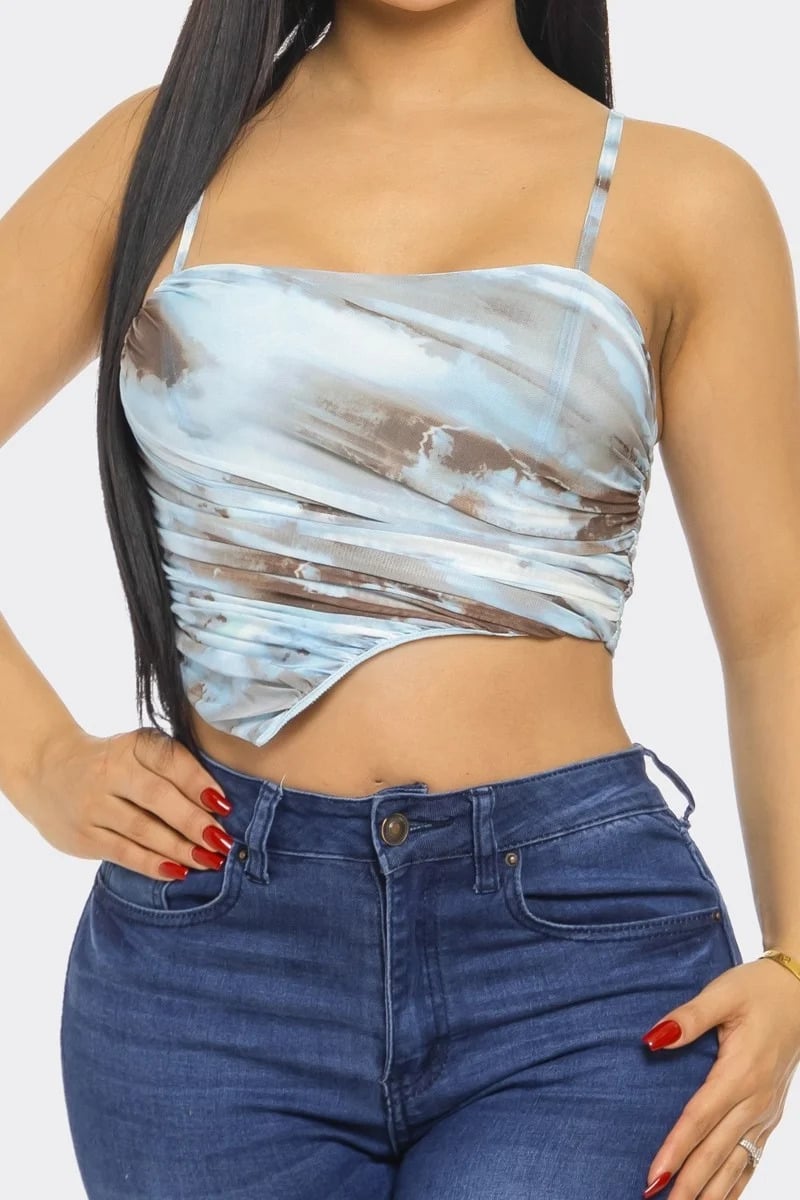 Mesh Print Top