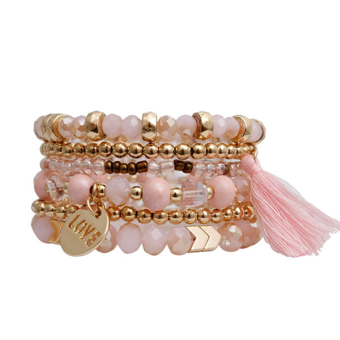 Light Glass Love 6 Pcs Bracelets