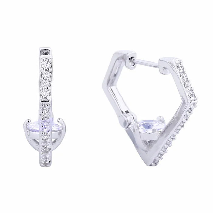 CZ Diamond Huggie Hoops