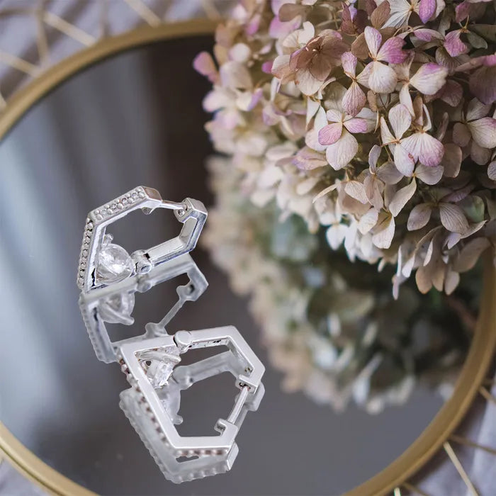 CZ Diamond Huggie Hoops