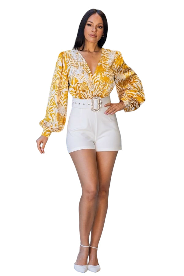 Women’s Woven print top fashion romper