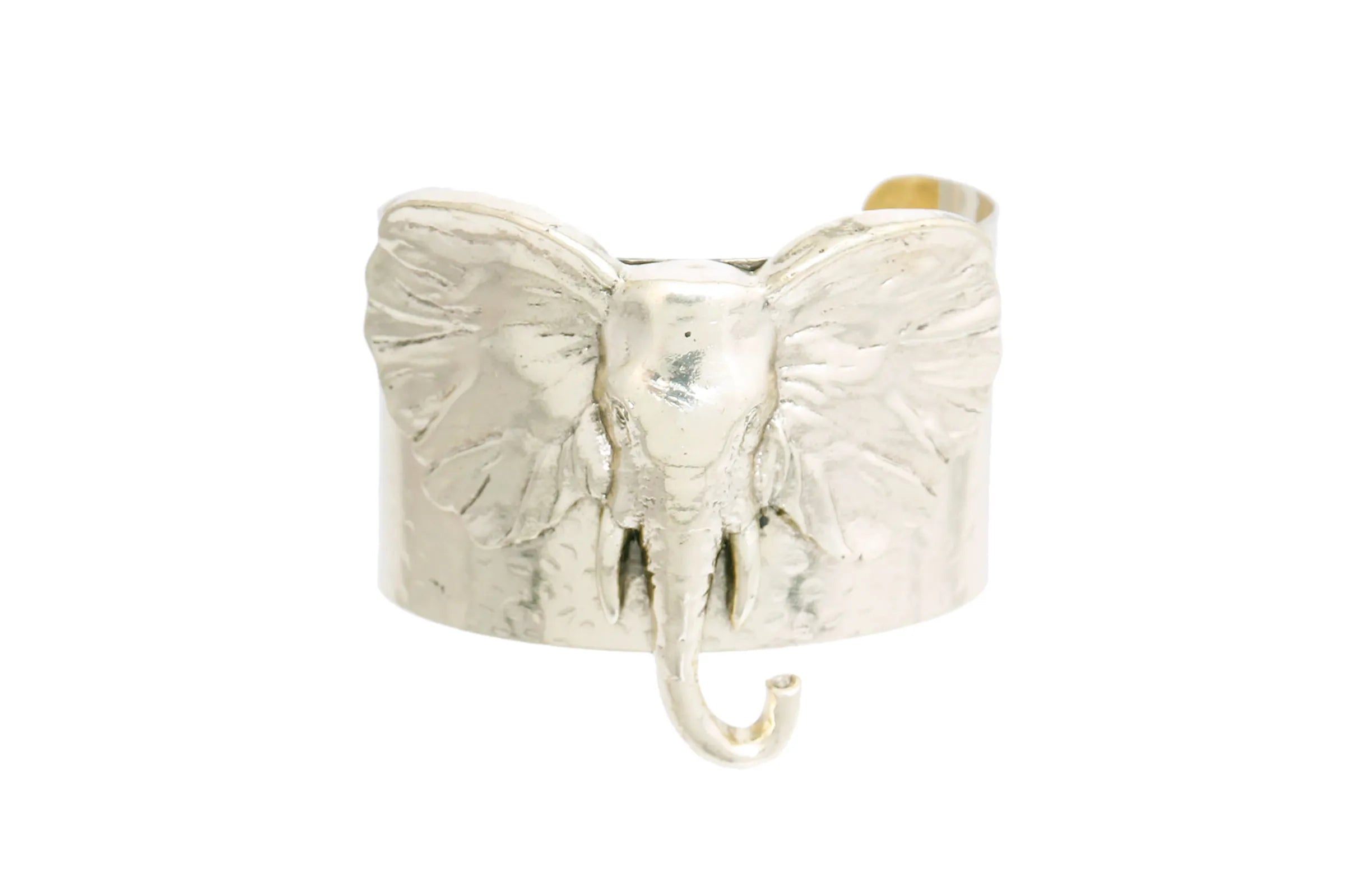 Burnished Elephant Head Cuff