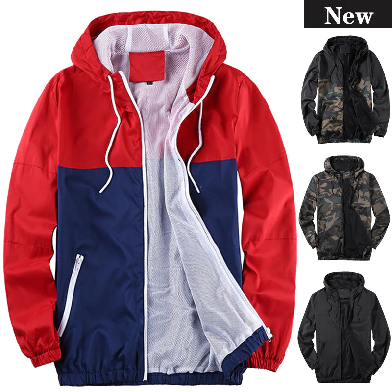 Men's Autumn Camouflage Sports Mesh Color Block Jackets