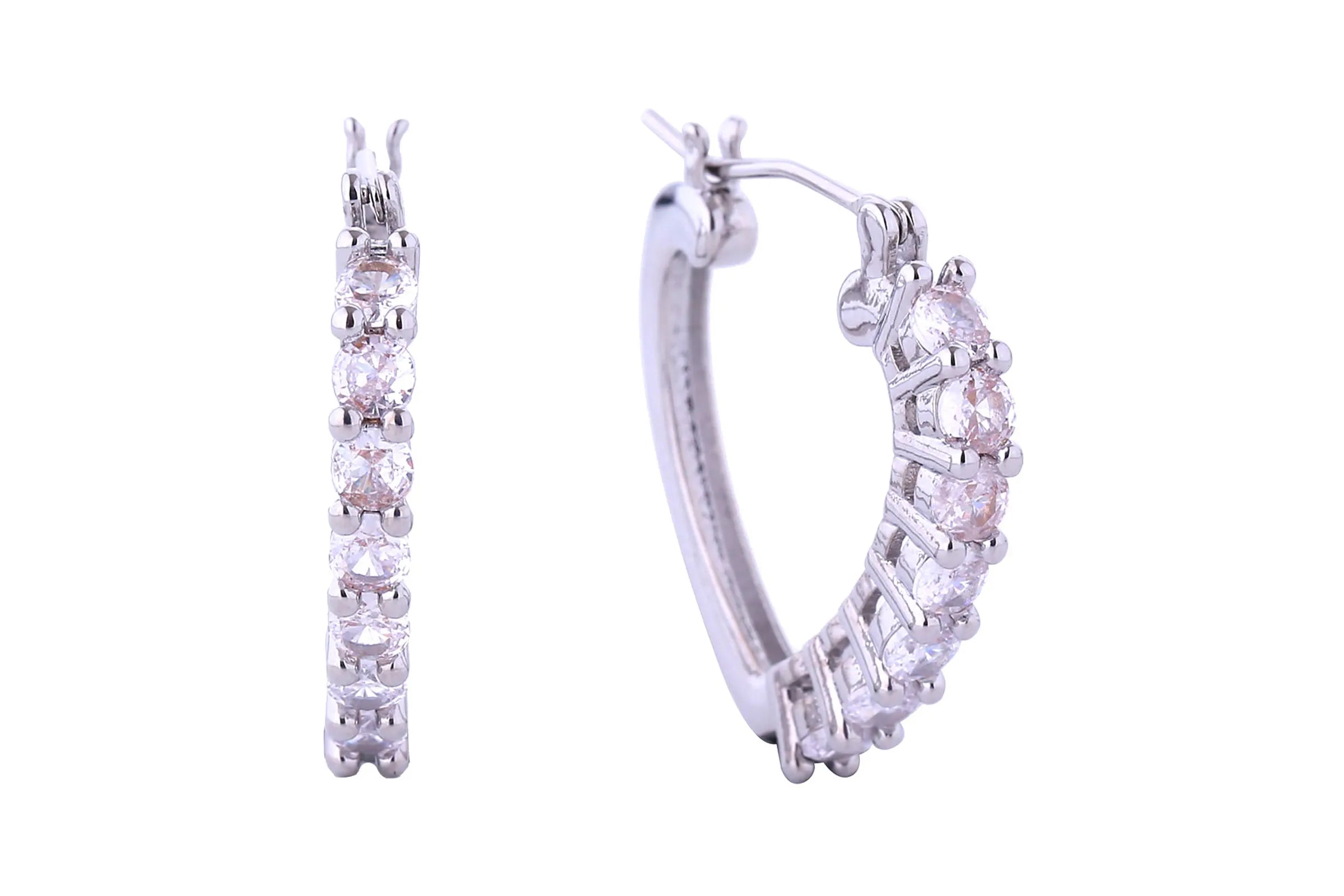 Hoop 14K Small CZ Heart for Women