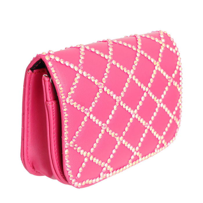 Rhinestones Quilted Belt Bag