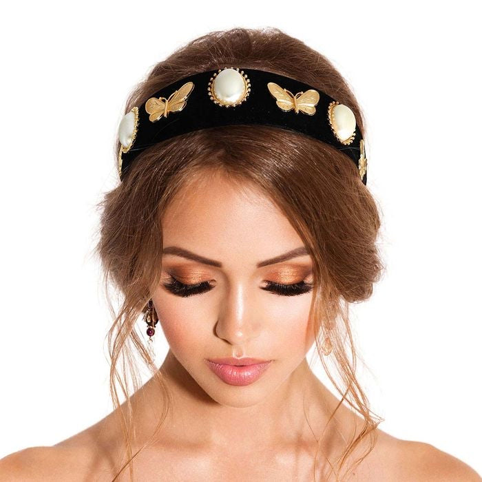 Pearl Butterfly Embellished Headband