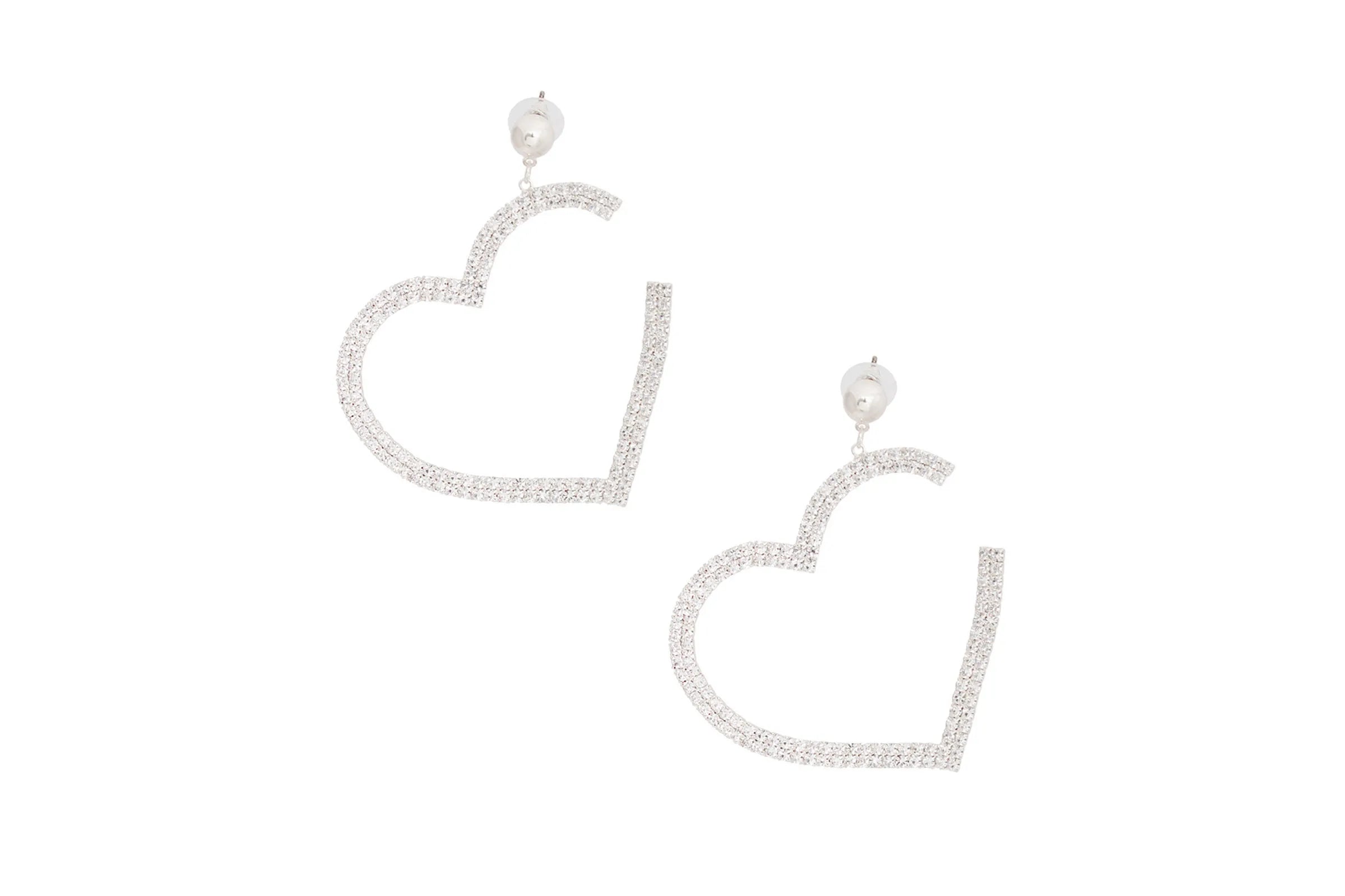 Dangle Med Pave Open Heart Earrings for Women