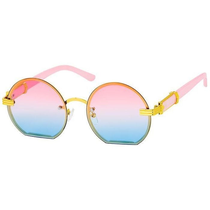 Color Tint Round Flat Sunglasses