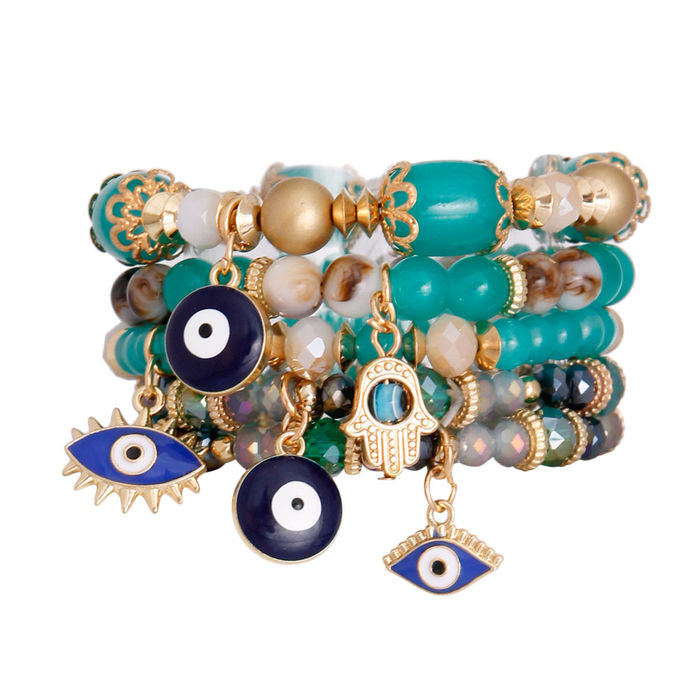 Glass Bead Evil Eye Bracelets