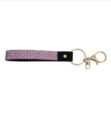 Pink Greek Key Keychain Wristlet