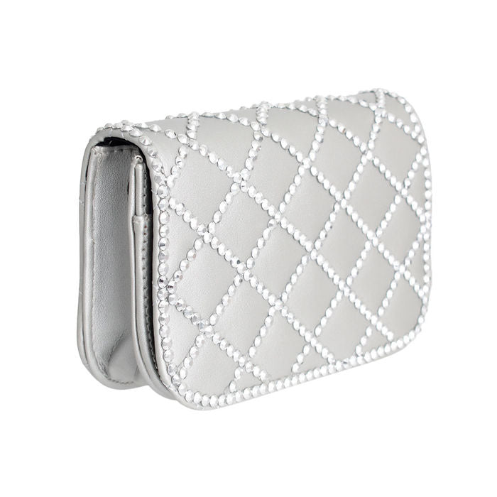 Rhinestones Quilted Belt Bag