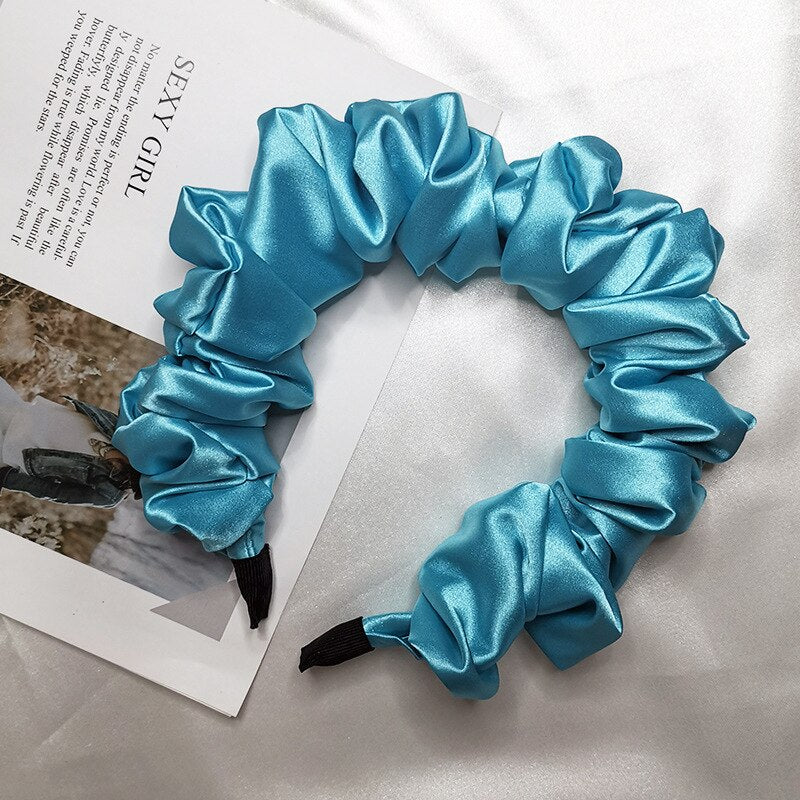 Silk Wide Headbands Knot Turban Hairband Vintage Head Wrap