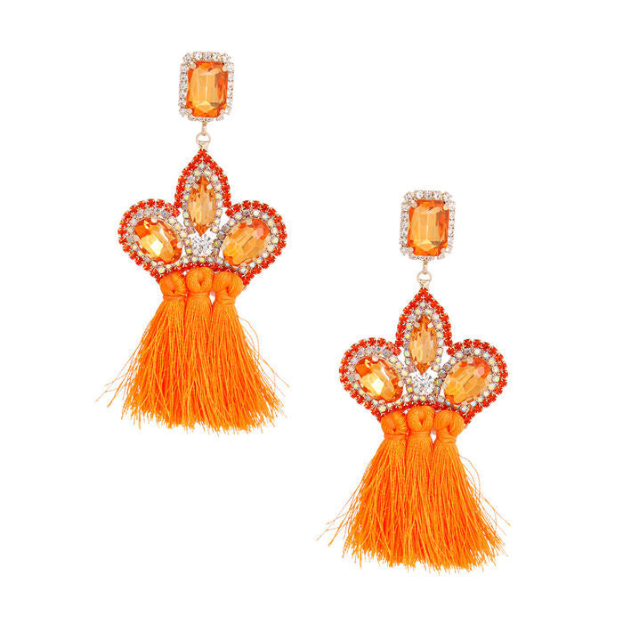 Triple Tassel Stone Earrings