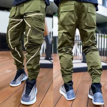 Men’s reflective line casual pants