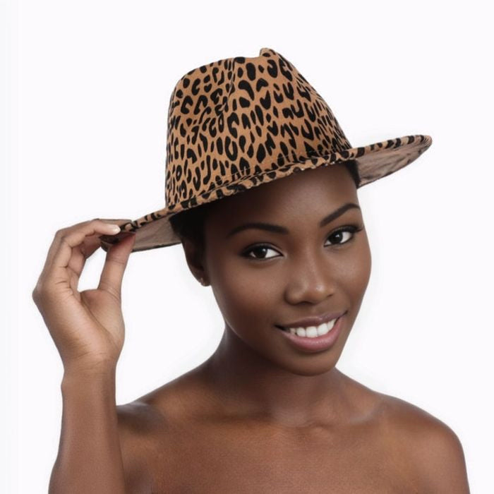 3 Color Leopard Print Fedora