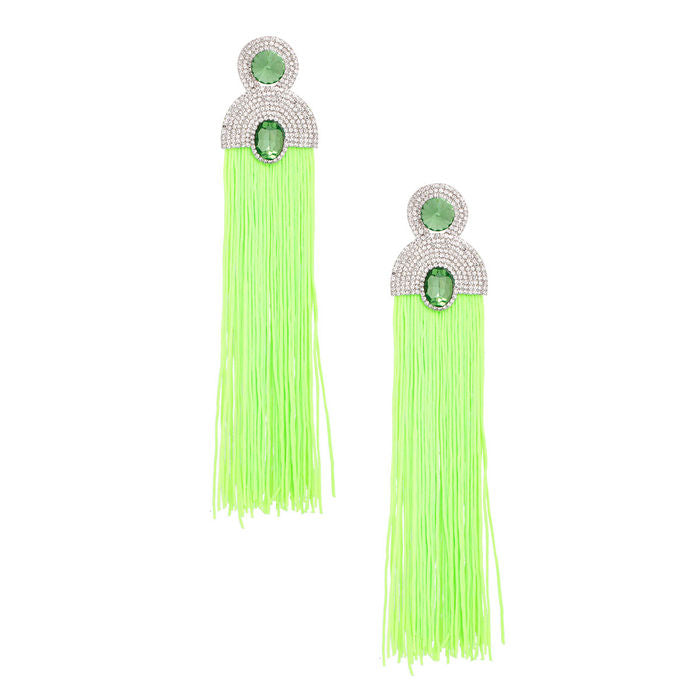 Tassel Fuchsia Long Vintage Glam Earrings Women