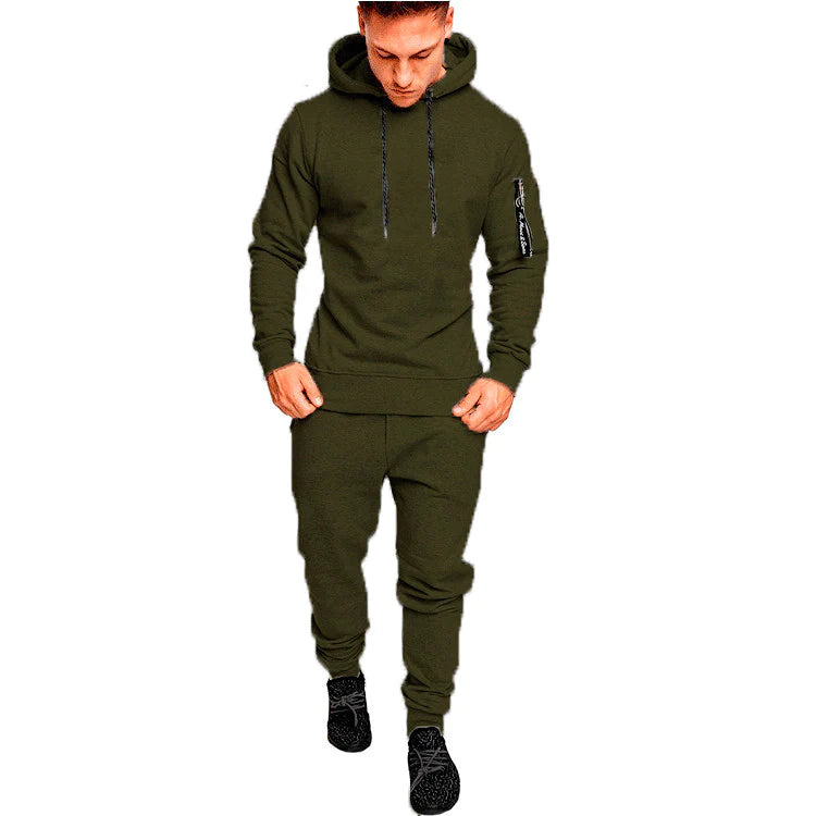 Men‘s Sports Casual Camouflage Pullover Hoodies Joggers Two Pice Set