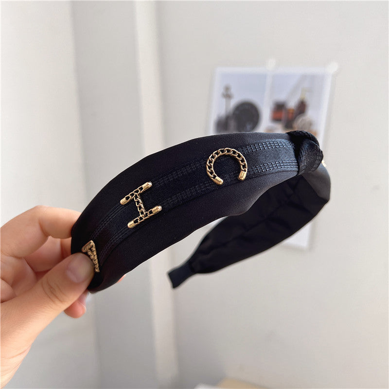 Advanced Headband New Metal Hair Accessories Retro Hairpin Non-Slip Go Out Small Fragrance Headband Female