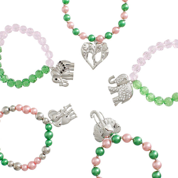 Mixed Gold Bead Elephant Bracelets