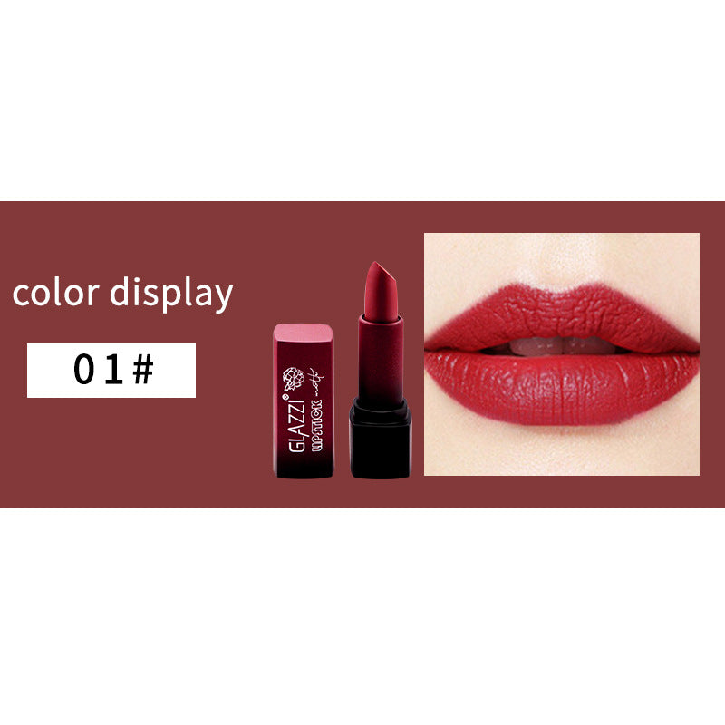 Small Square Tube Matte Matte Not Easy To Fall Off Lipstick Smooth Moisturizing Not Pull Dry Lasting Color Portable Lipstick Makeup