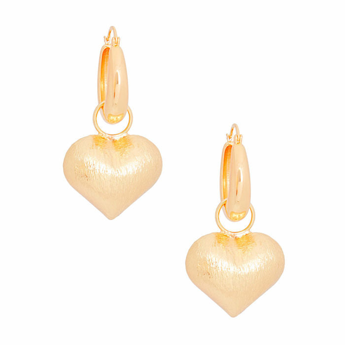 Hoop Medium Chunky Heart Earrings for Women