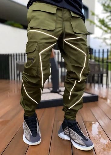 Men’s reflective line casual pants