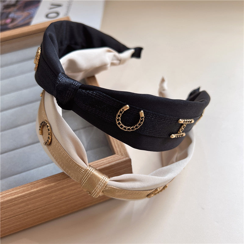 Advanced Headband New Metal Hair Accessories Retro Hairpin Non-Slip Go Out Small Fragrance Headband Female