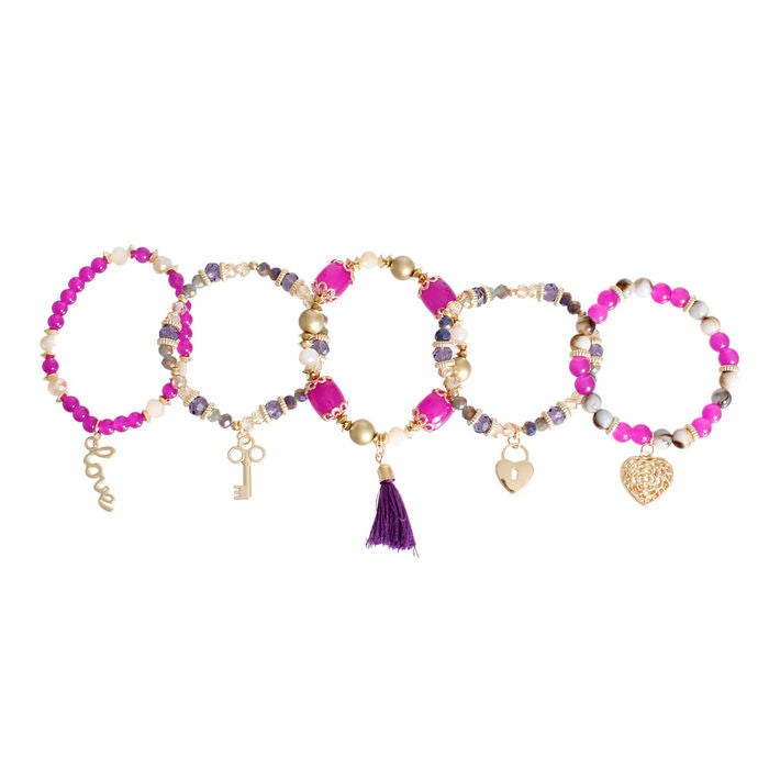 Glass Love Charm Bracelets