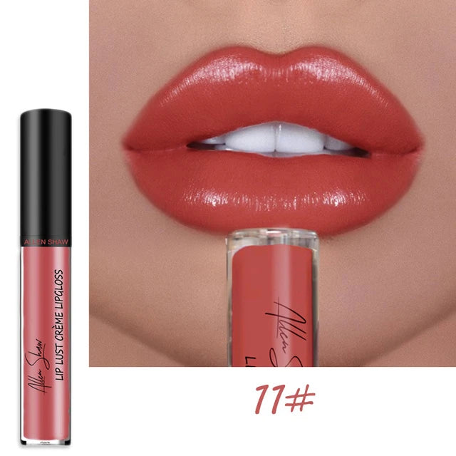 Nude Shiny Liquid Lip Glaze Matte Glitter Shimmer Moisturizing Lip Gloss Long-lasting Lipstick