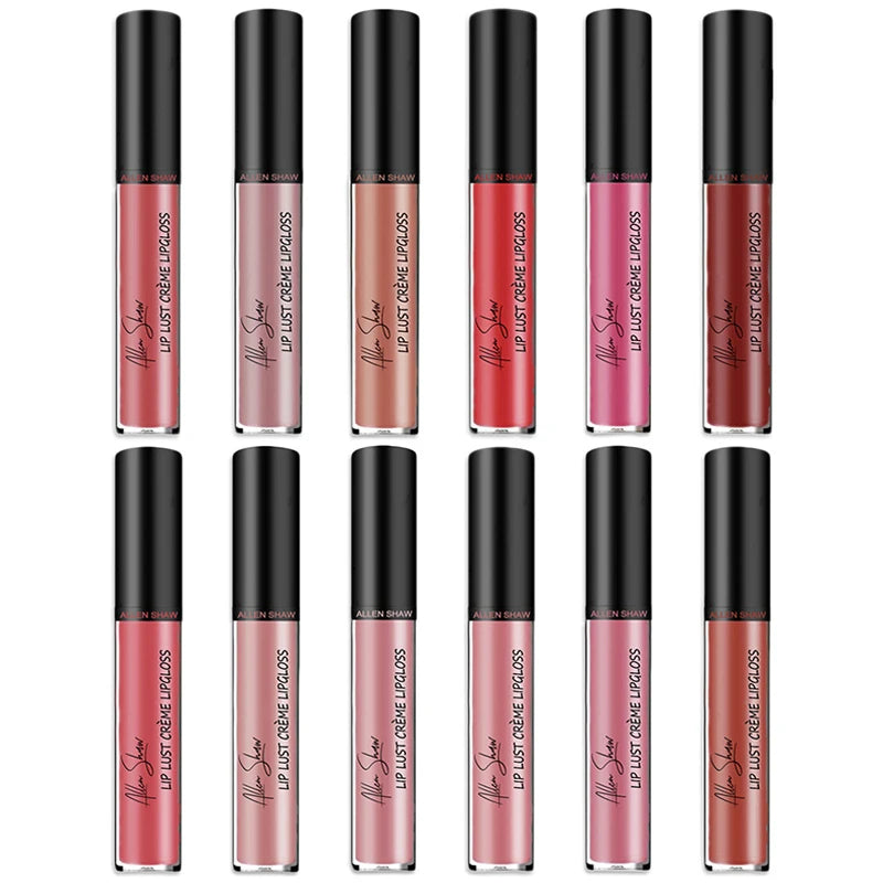 Nude Shiny Liquid Lip Glaze Matte Glitter Shimmer Moisturizing Lip Gloss Long-lasting Lipstick