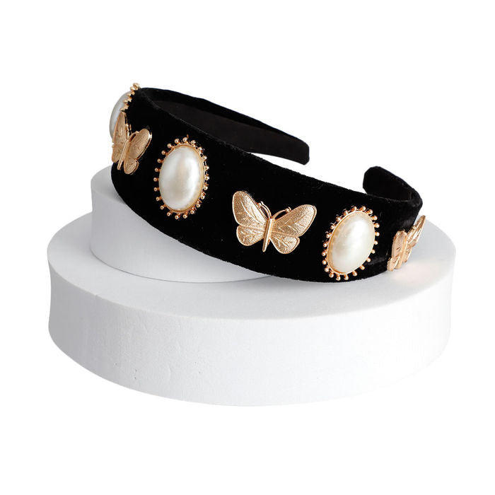 Pearl Butterfly Embellished Headband