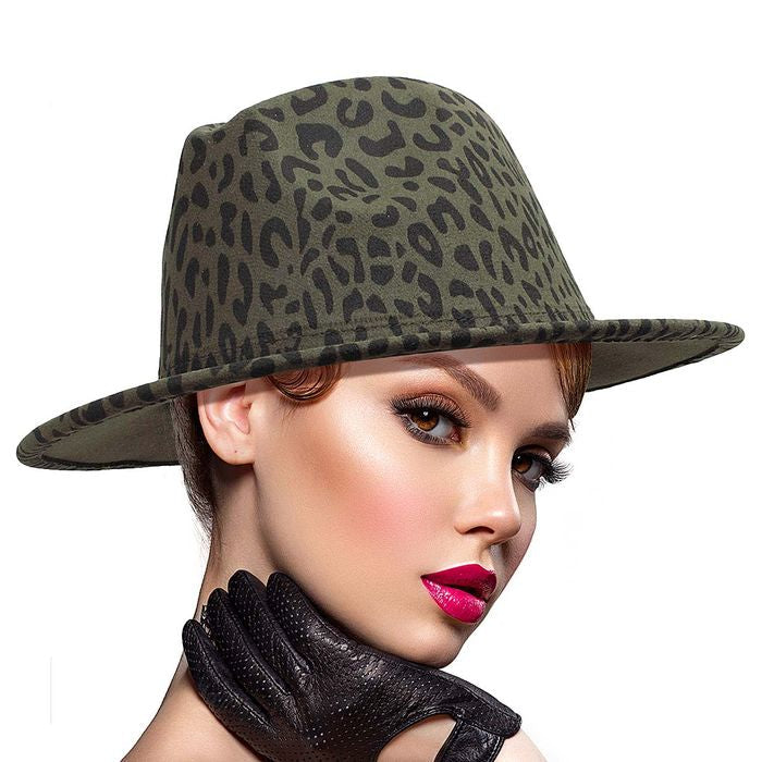 3 Color Leopard Print Fedora