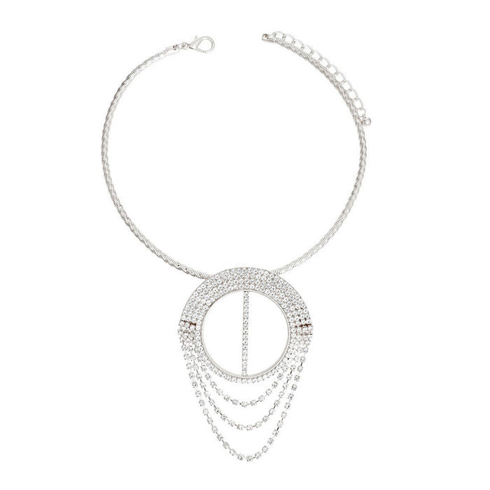 Necklace Pave Draped Pendant Set for Women