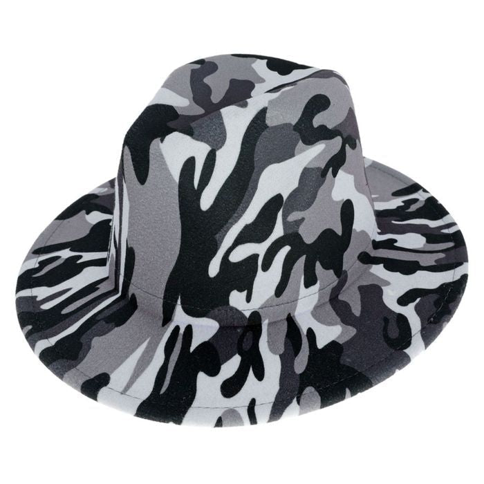 Gray Camo Fedora