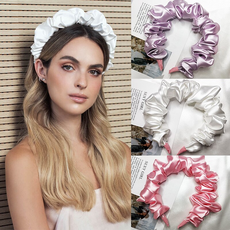 Silk Wide Headbands Knot Turban Hairband Vintage Head Wrap