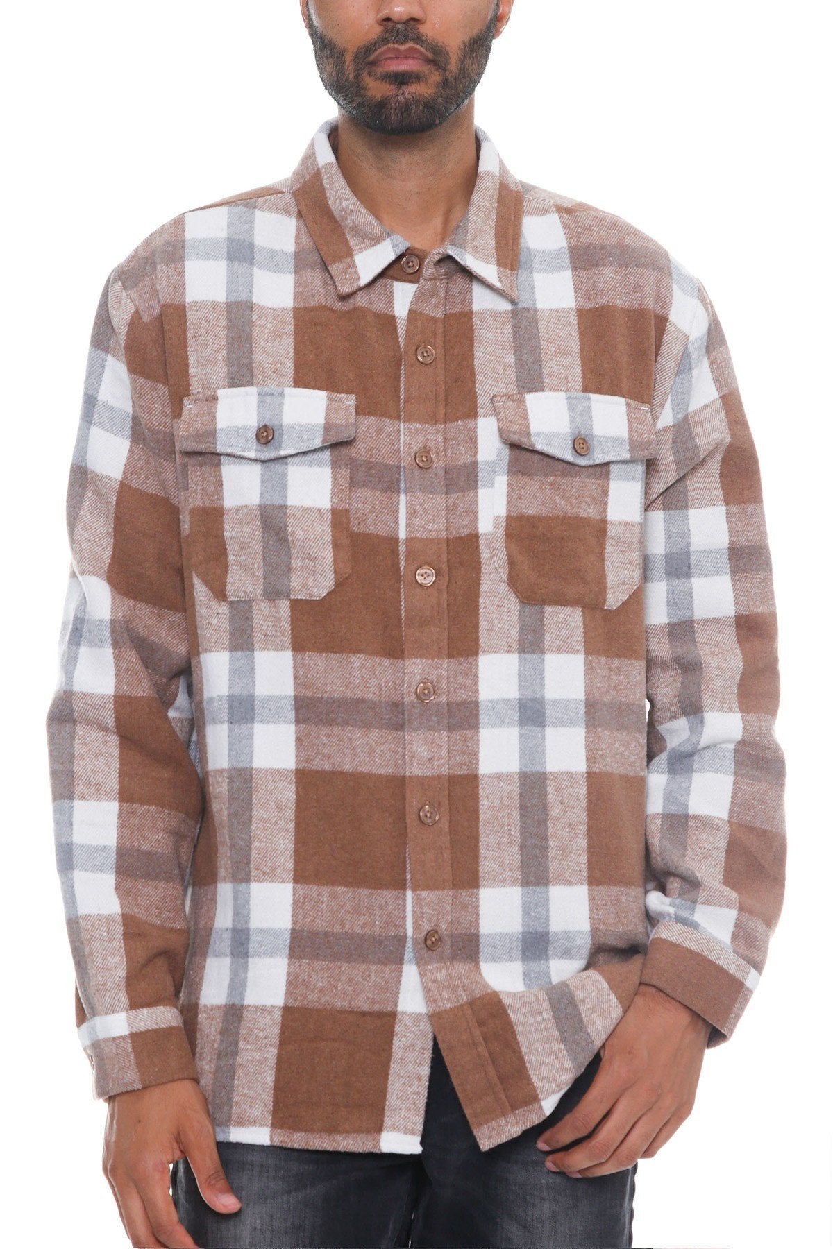 Men's checkered soft flannel shacket