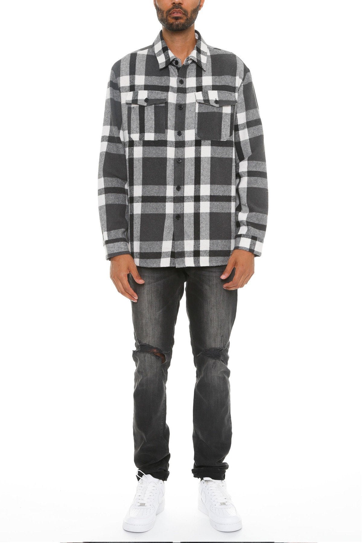 Men's checkered soft flannel shacket