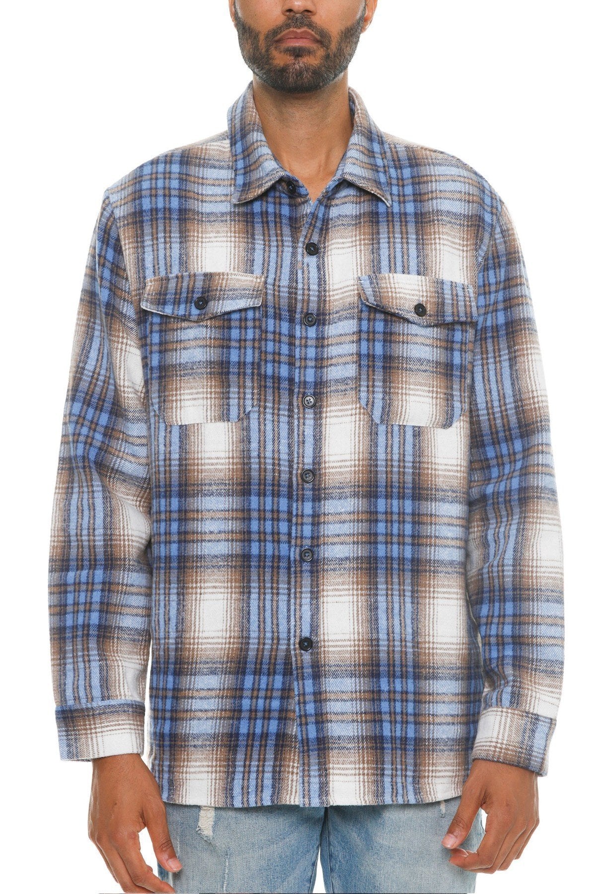 Men's checkered soft flannel shacket