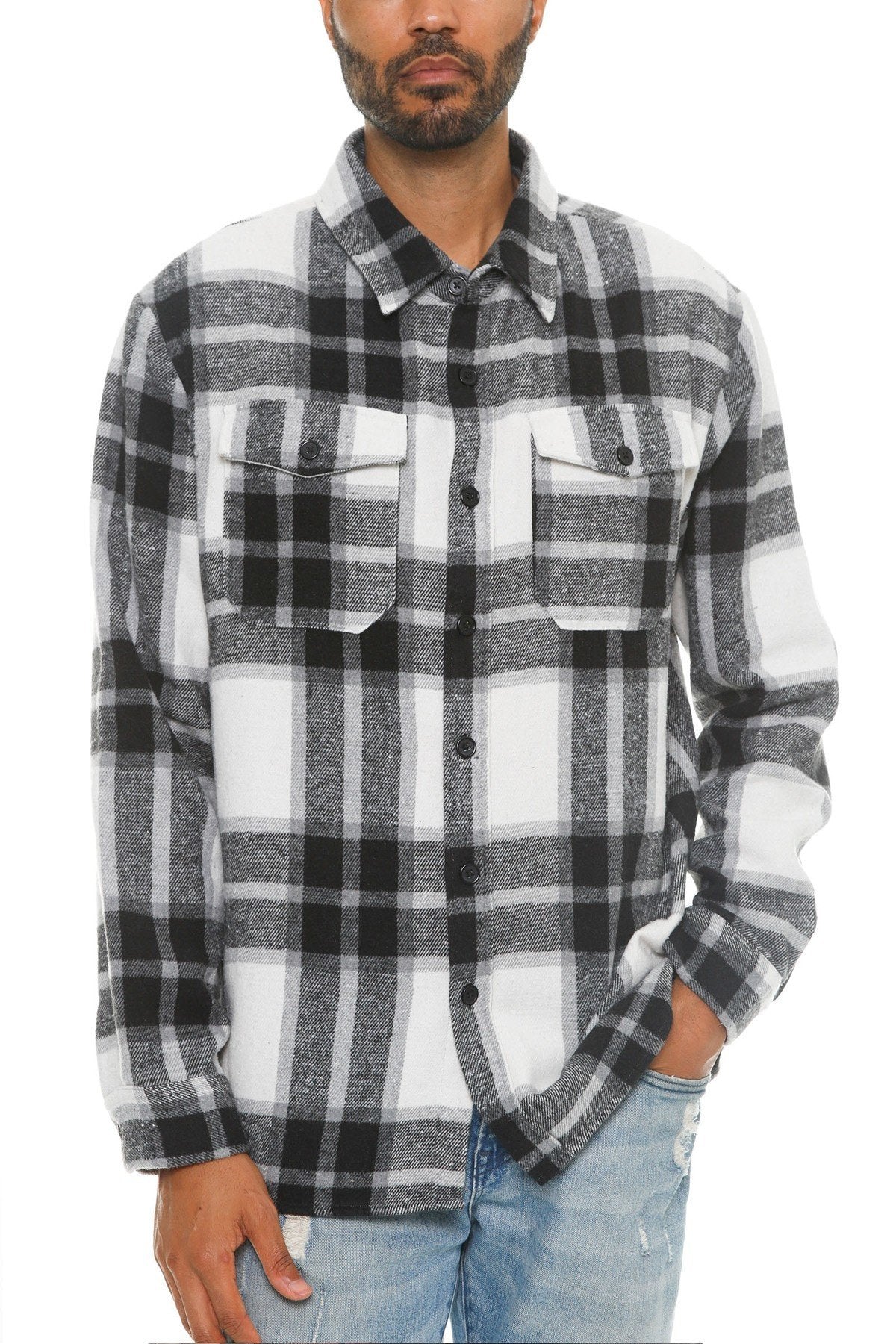 Men's checkered soft flannel shacket