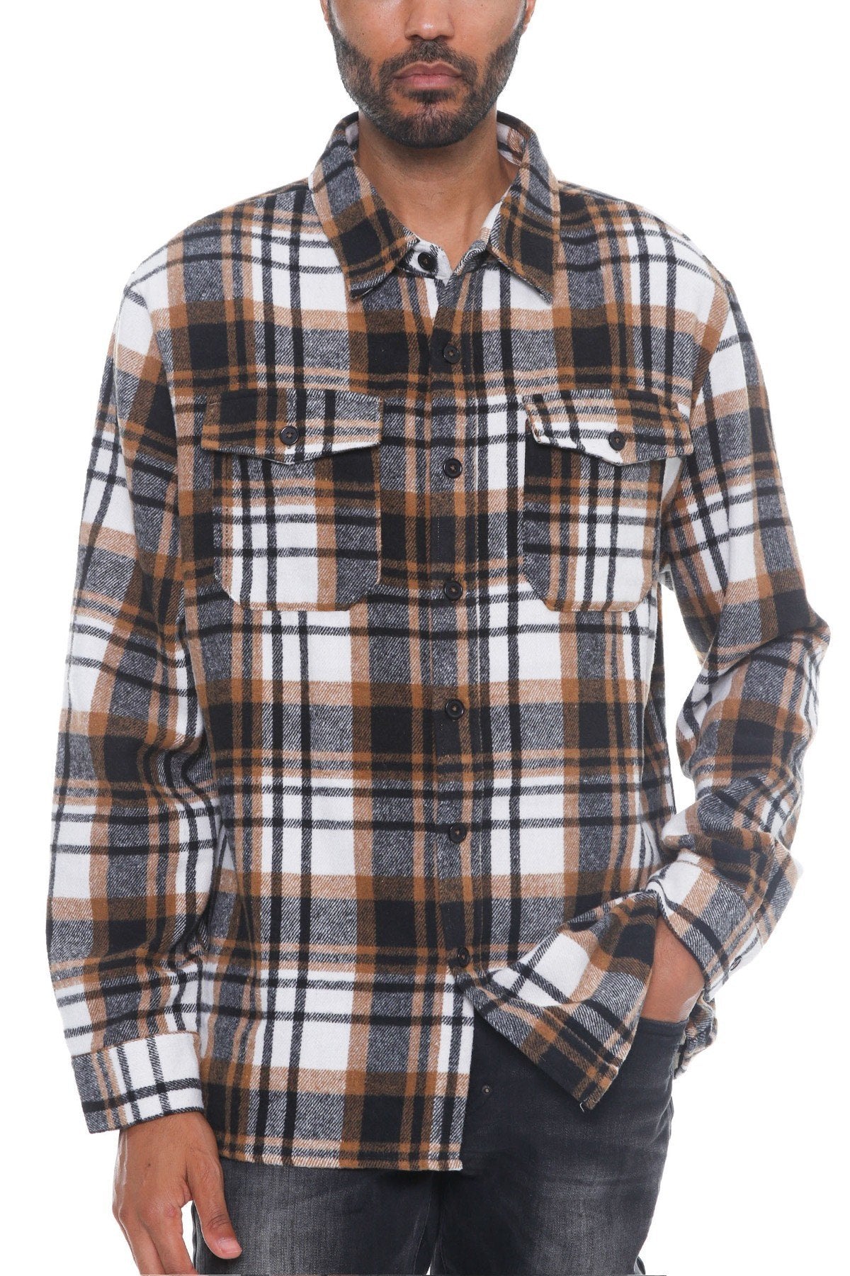 Men's checkered soft flannel shacket