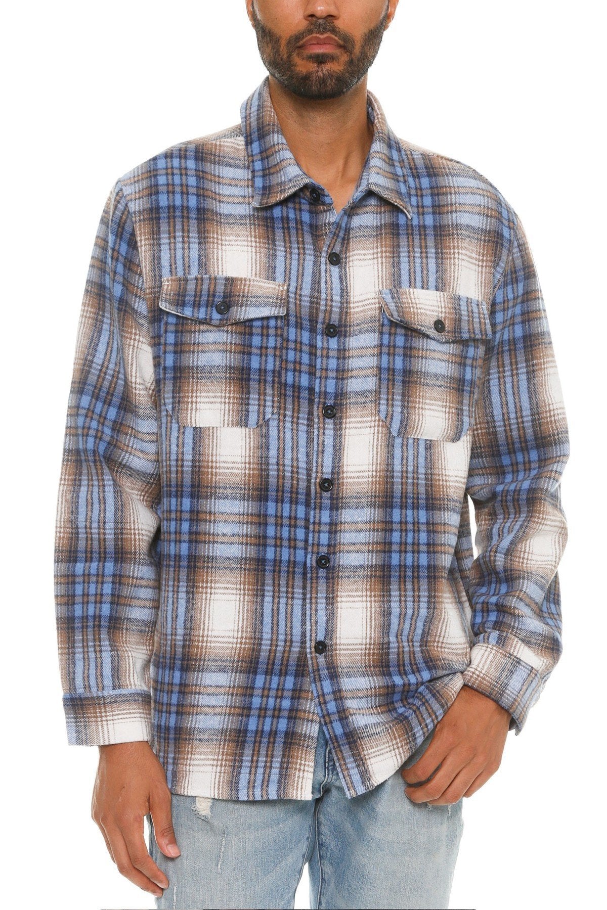 Men's checkered soft flannel shacket