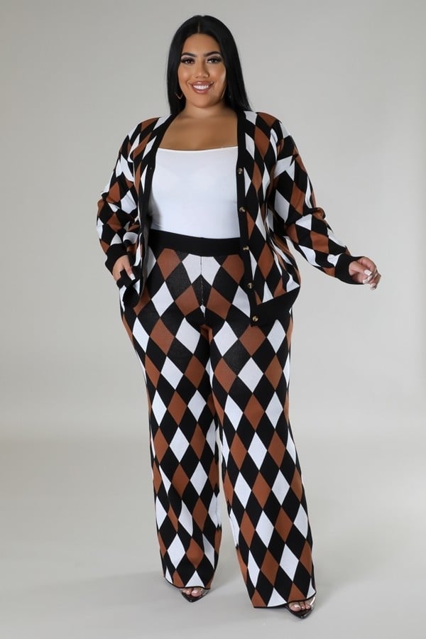 Long sleeves stretch pant set