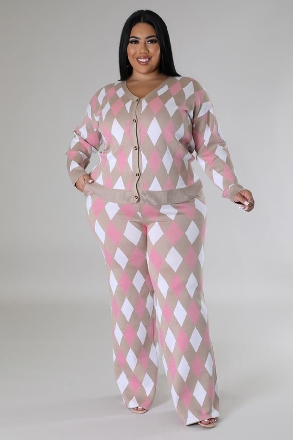 Long sleeves stretch pant set