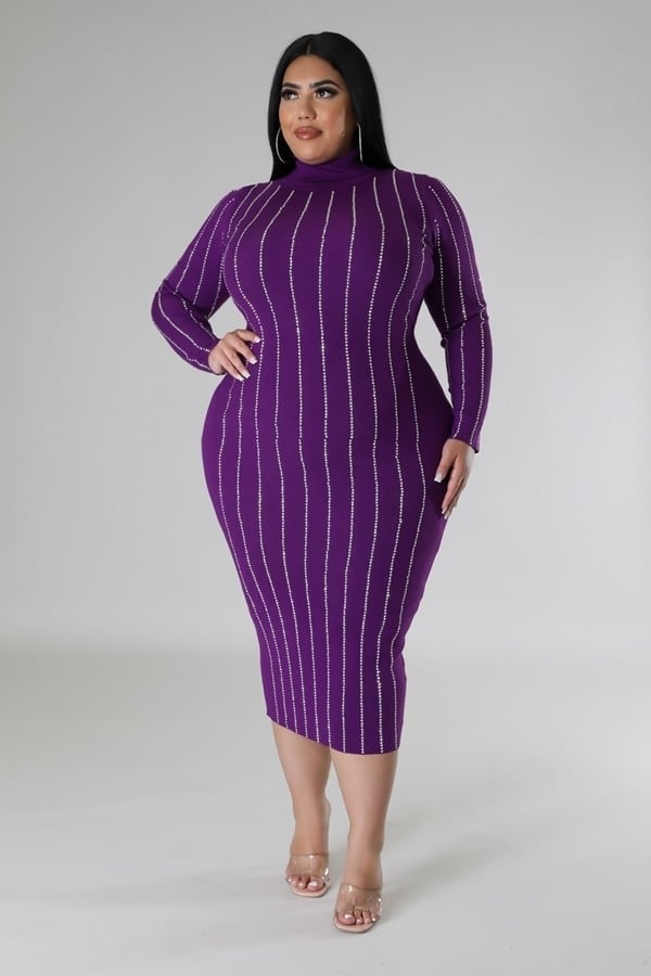 Turtle neck stretch dress