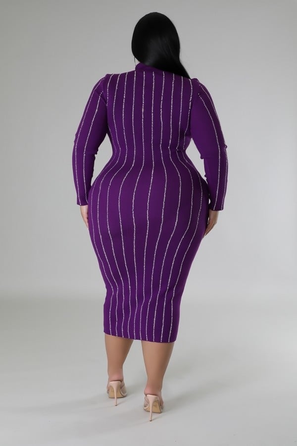 Turtle neck stretch dress