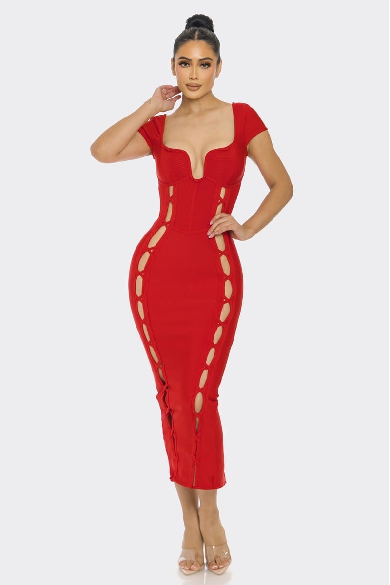 Women's Bandage midi dress