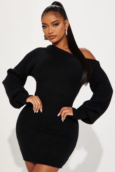 Sweater knit mini dress