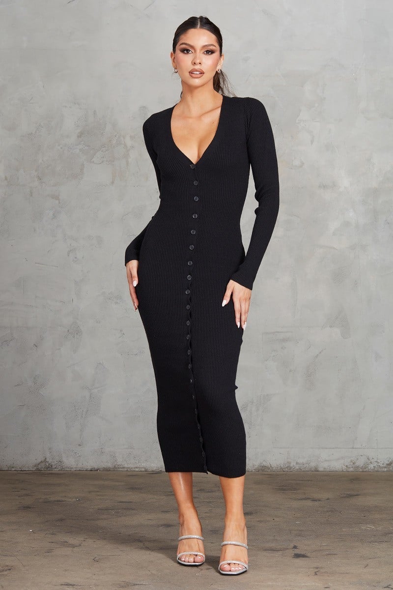 Women's Ribbed midi dress