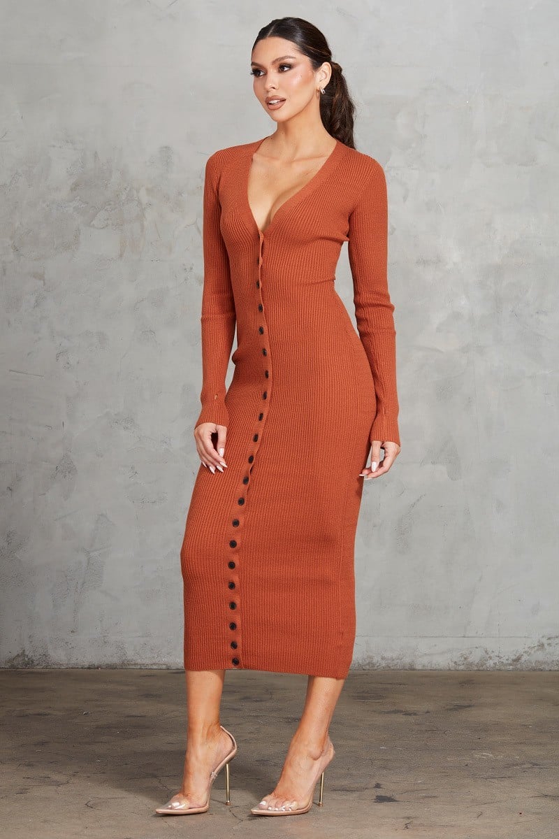 Women's Ribbed midi dress